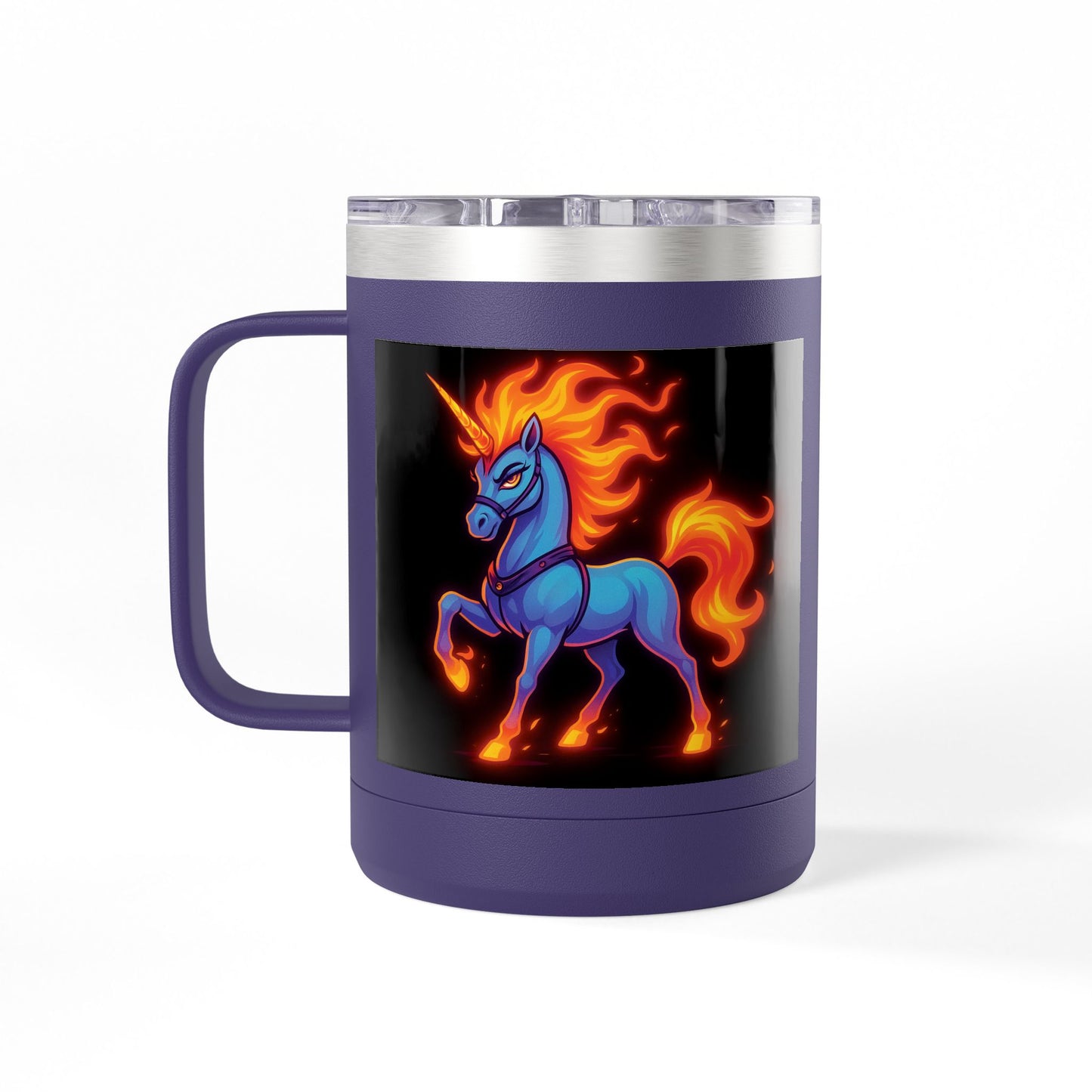 Fiya Unicorn Coffee Mug Tumbler 15oz, stainless steel, Double-wall insulated, Polar Camel
