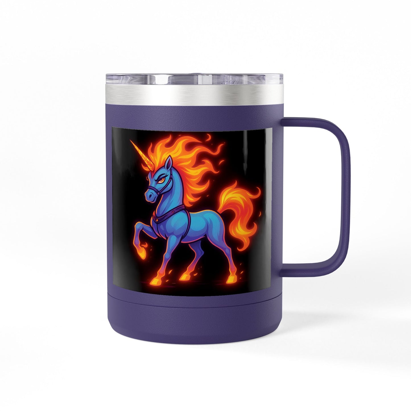 Fiya Unicorn Coffee Mug Tumbler 15oz, stainless steel, Double-wall insulated, Polar Camel