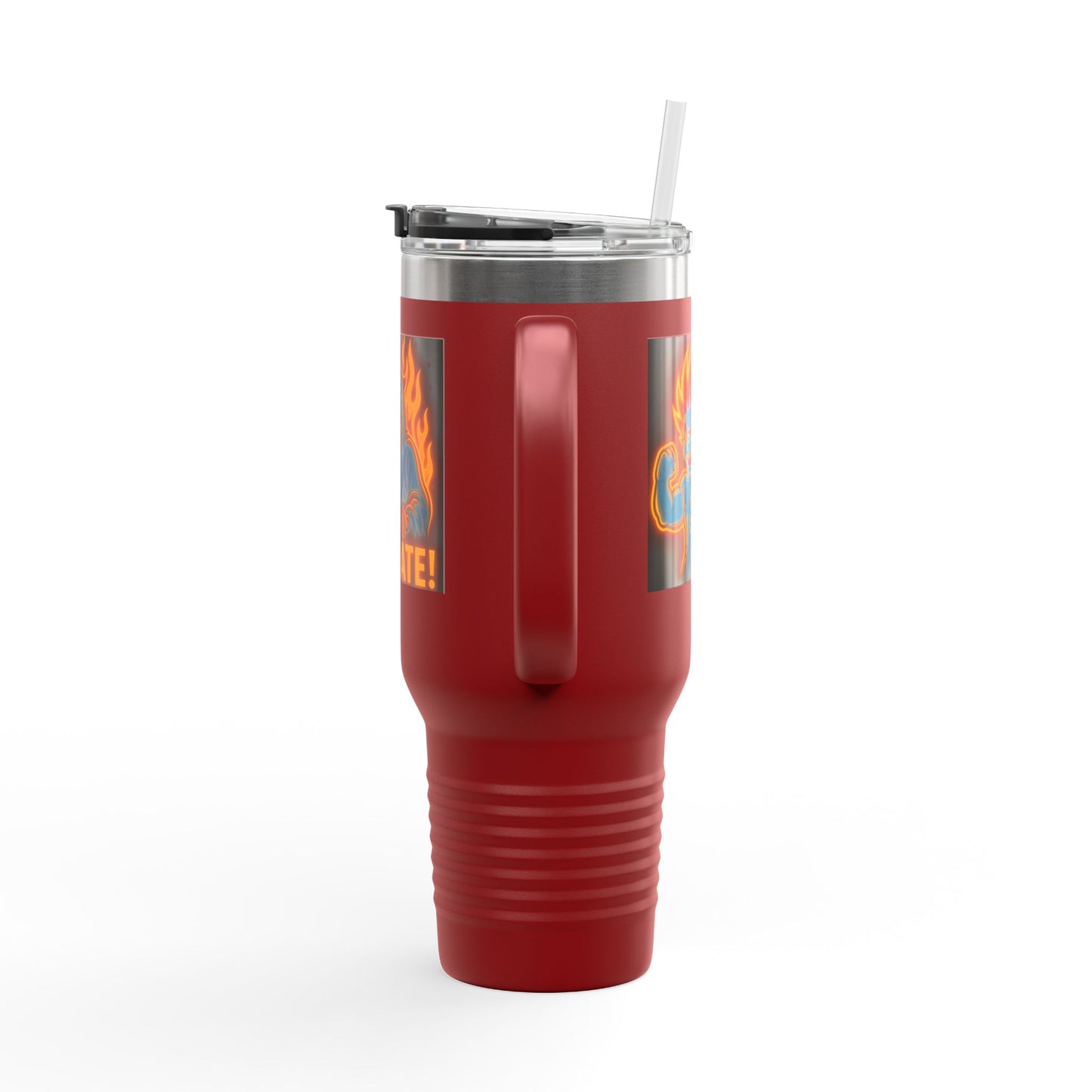 Insulated Travel Mug, Grim Reaper, Stainless Steel, Jumbo, Tumbler 40oz, with Lid and Straw, Polar Camel,