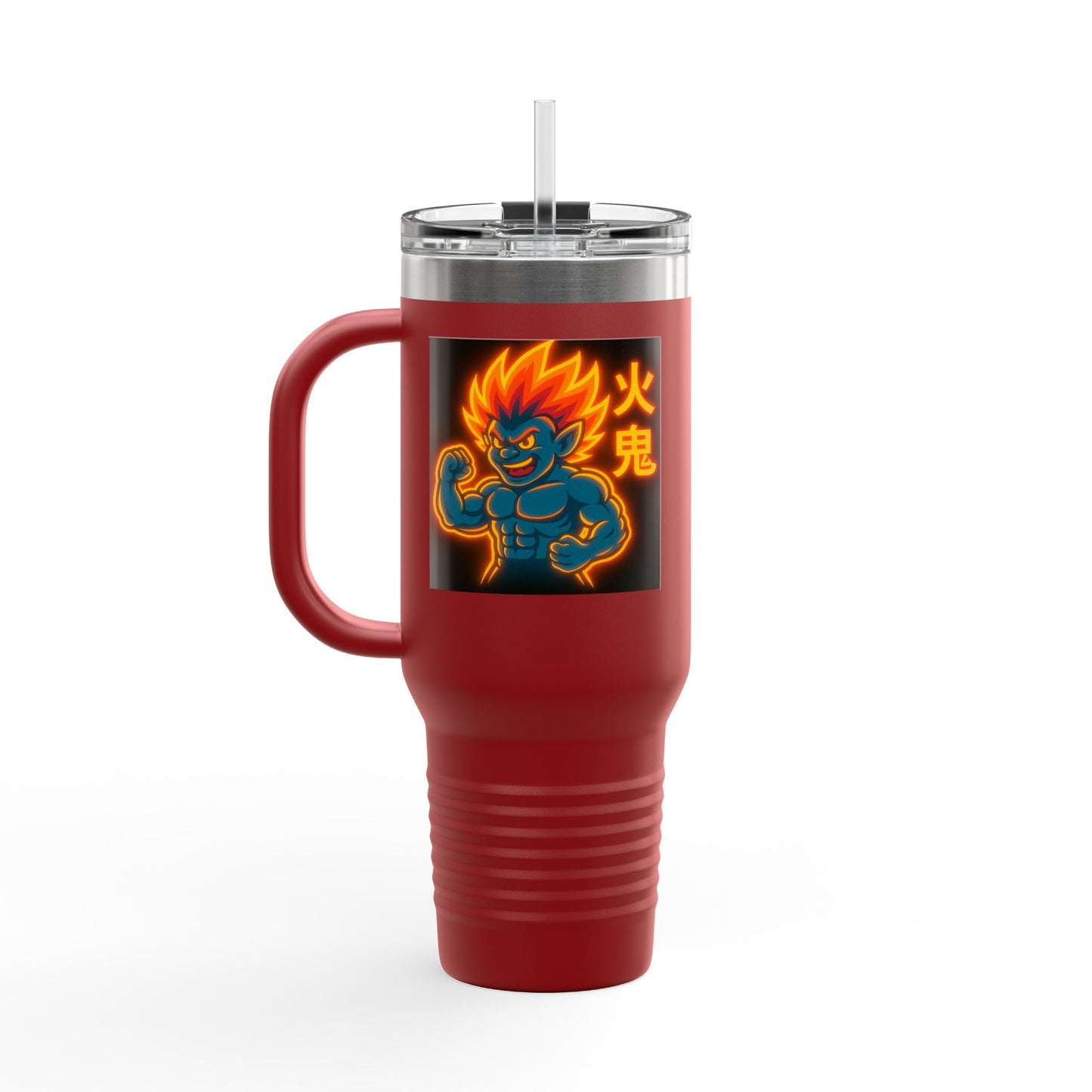 Insulated Travel Mug, Grim Reaper, Stainless Steel, Jumbo, Tumbler 40oz, with Lid and Straw, Polar Camel,