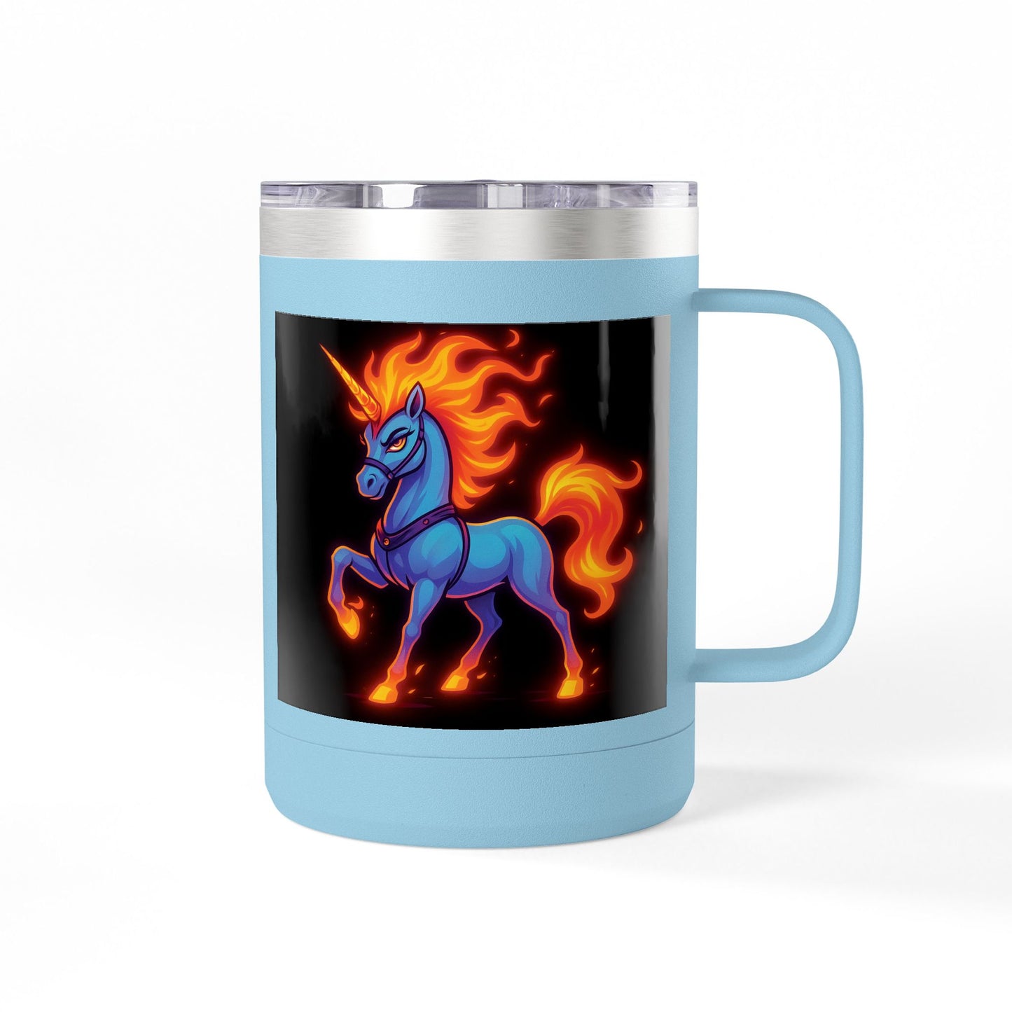 Fiya Unicorn Coffee Mug Tumbler 15oz, stainless steel, Double-wall insulated, Polar Camel