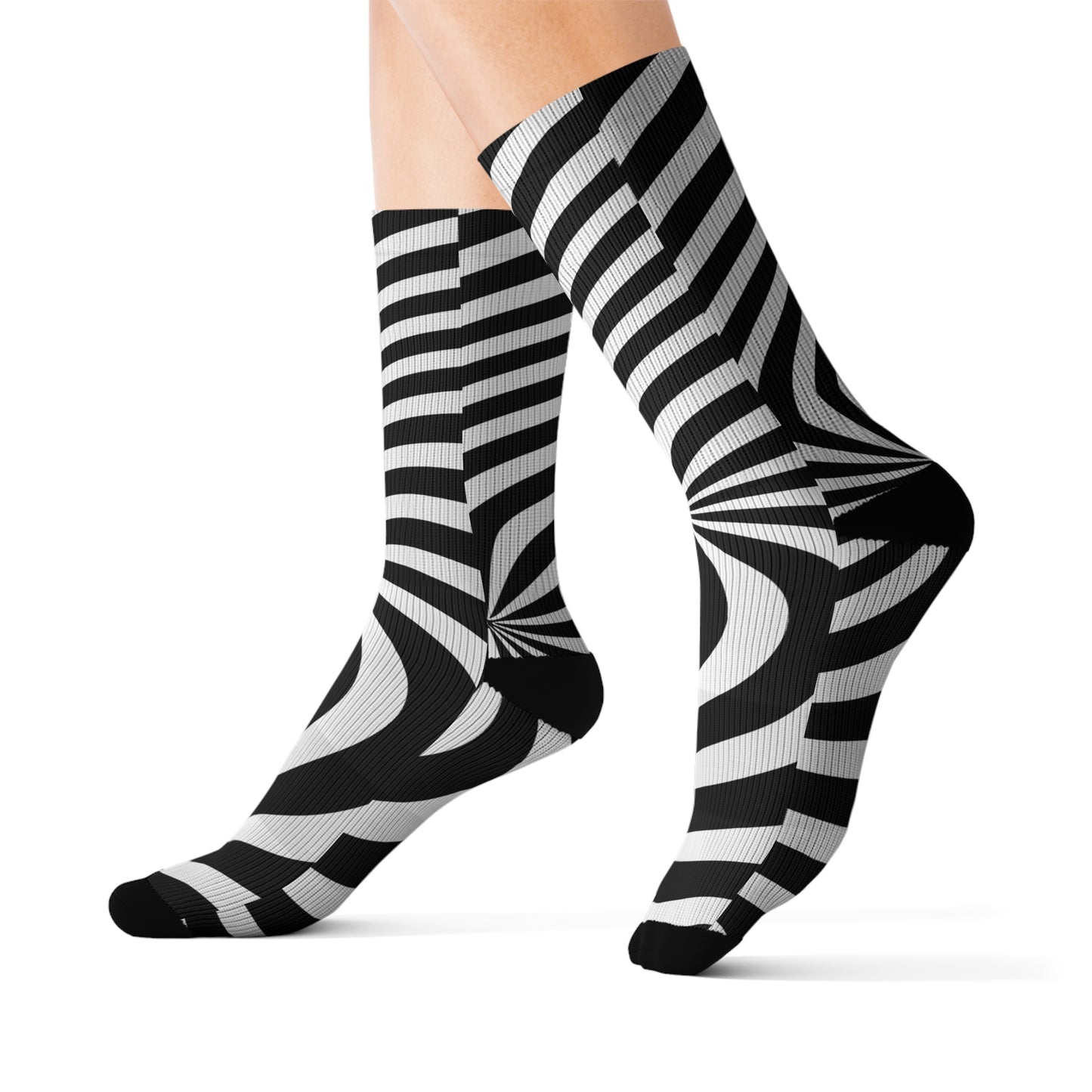 Signal: Directive Socks – Op Art Sublimation Socks, Psychedelic Funky Sockwear, Optical Illusion Stockings, Retro Print Sox, Geometric Pattern Novelty Footwear