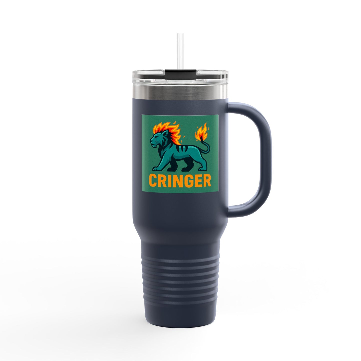 Taza de viaje térmica Fiya Trolls Cringer con diseño de la Parca, 112 ml, acero inoxidable, color camello polar