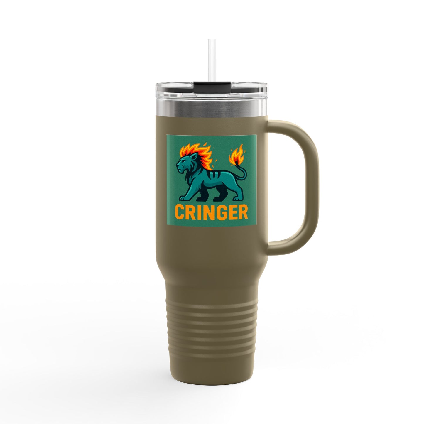Taza de viaje térmica Fiya Trolls Cringer con diseño de la Parca, 112 ml, acero inoxidable, color camello polar