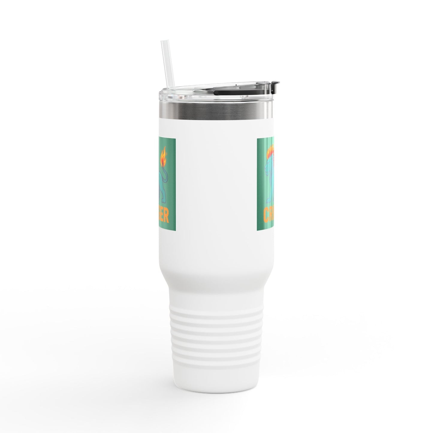 Taza de viaje térmica Fiya Trolls Cringer con diseño de la Parca, 112 ml, acero inoxidable, color camello polar