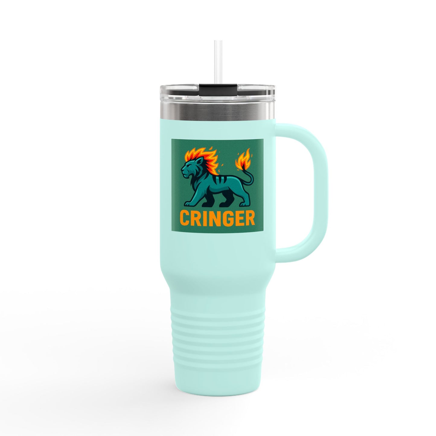 Taza de viaje térmica Fiya Trolls Cringer con diseño de la Parca, 112 ml, acero inoxidable, color camello polar