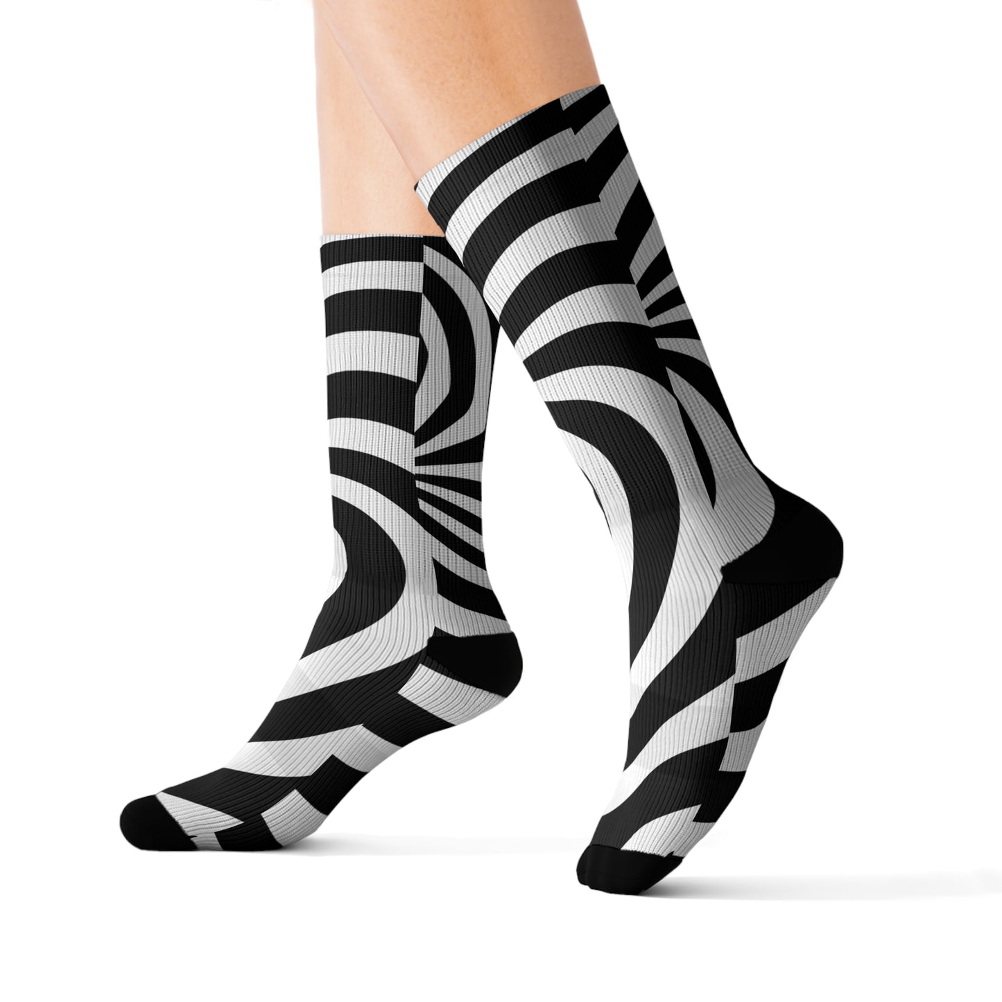 Signal: Directive Socks – Op Art Sublimation Socks, Psychedelic Funky Sockwear, Optical Illusion Stockings, Retro Print Sox, Geometric Pattern Novelty Footwear