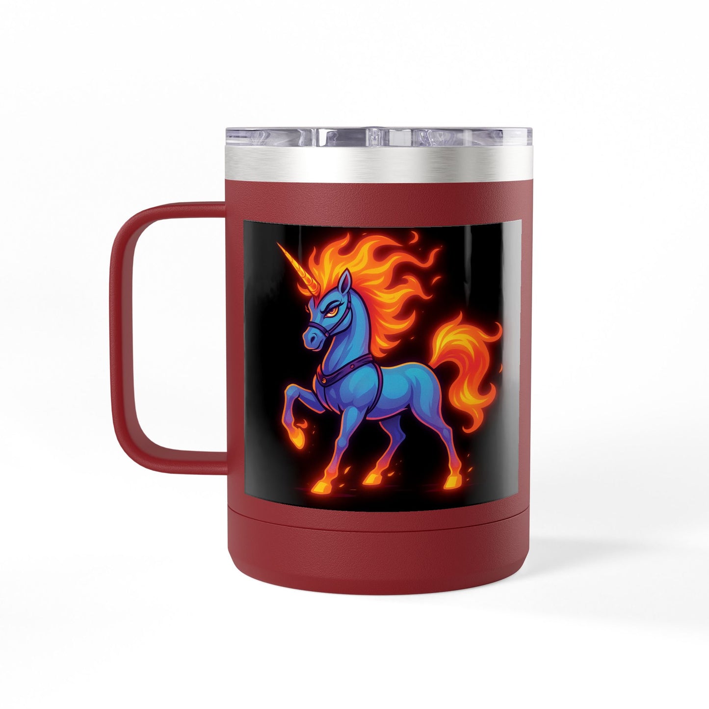 Fiya Unicorn Coffee Mug Tumbler 15oz, stainless steel, Double-wall insulated, Polar Camel