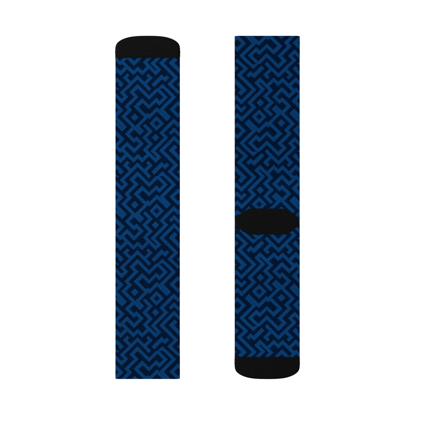 Calcetines Signal:Lock – Calcetines deportivos geométricos azules | Calcetines estampados | Calcetines deportivos elegantes, regalo de moda para él, ropa de moda para ella, calcetines cómodos para cualquier ocasión
