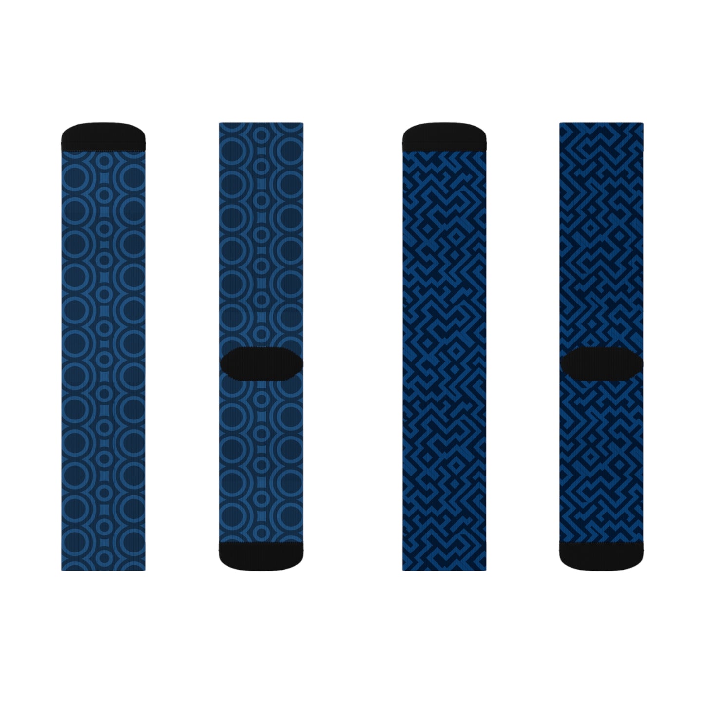 Calcetines Signal:Lock – Calcetines deportivos geométricos azules | Calcetines estampados | Calcetines deportivos elegantes, regalo de moda para él, ropa de moda para ella, calcetines cómodos para cualquier ocasión