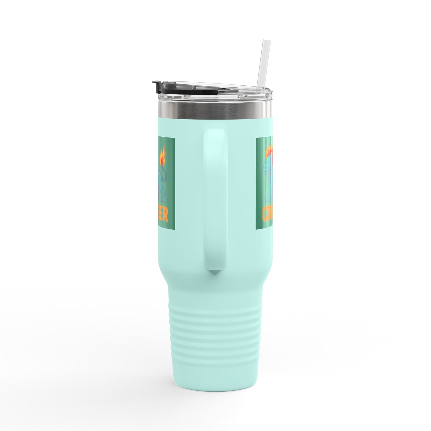Taza de viaje térmica Fiya Trolls Cringer con diseño de la Parca, 112 ml, acero inoxidable, color camello polar