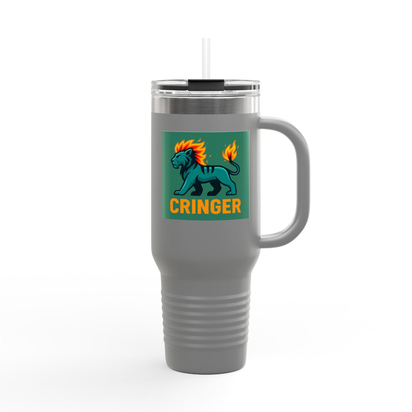Taza de viaje térmica Fiya Trolls Cringer con diseño de la Parca, 112 ml, acero inoxidable, color camello polar