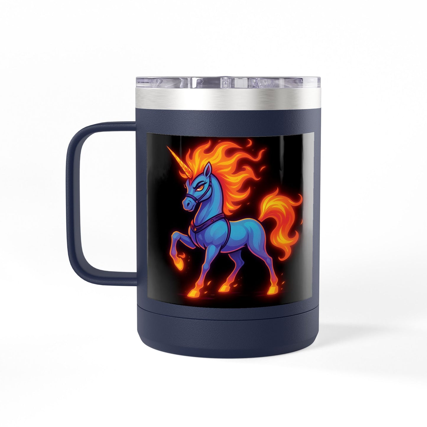 Fiya Unicorn Coffee Mug Tumbler 15oz, stainless steel, Double-wall insulated, Polar Camel