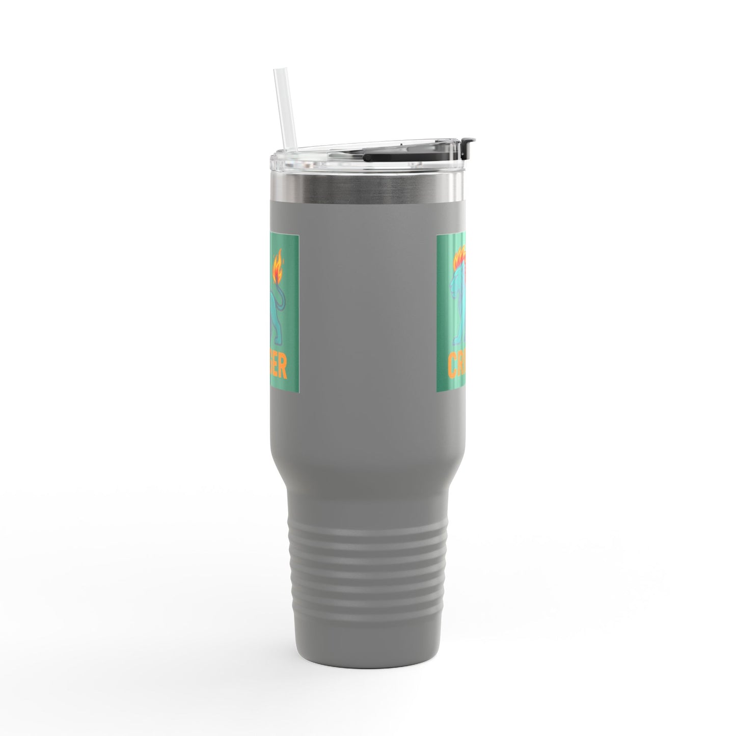 Taza de viaje térmica Fiya Trolls Cringer con diseño de la Parca, 112 ml, acero inoxidable, color camello polar