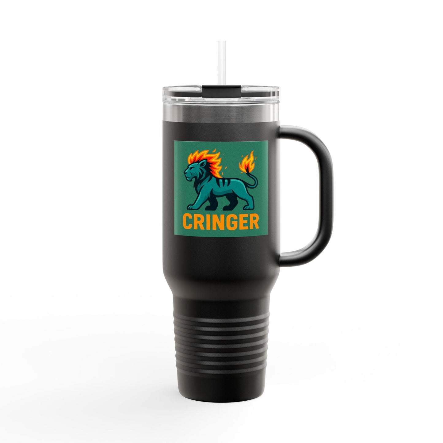 Taza de viaje térmica Fiya Trolls Cringer con diseño de la Parca, 112 ml, acero inoxidable, color camello polar
