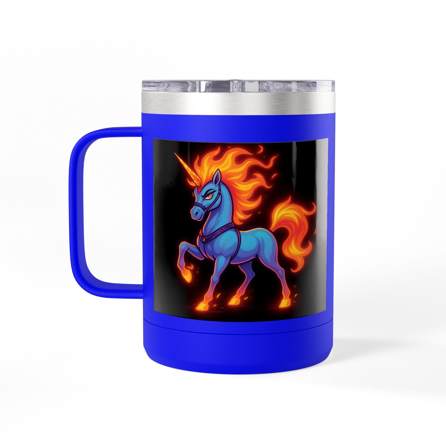 Fiya Unicorn Coffee Mug Tumbler 15oz, stainless steel, Double-wall insulated, Polar Camel