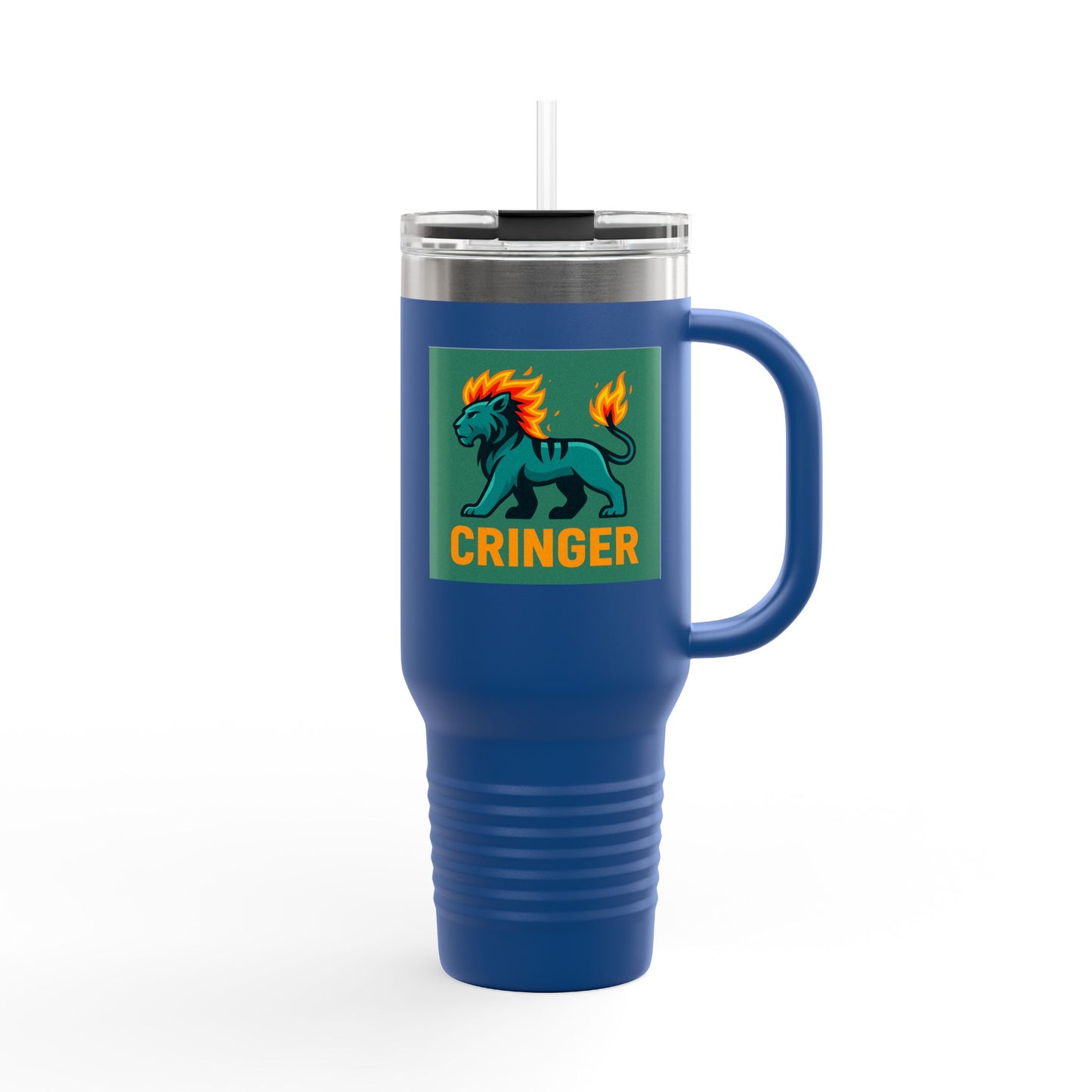 Taza de viaje térmica Fiya Trolls Cringer con diseño de la Parca, 112 ml, acero inoxidable, color camello polar