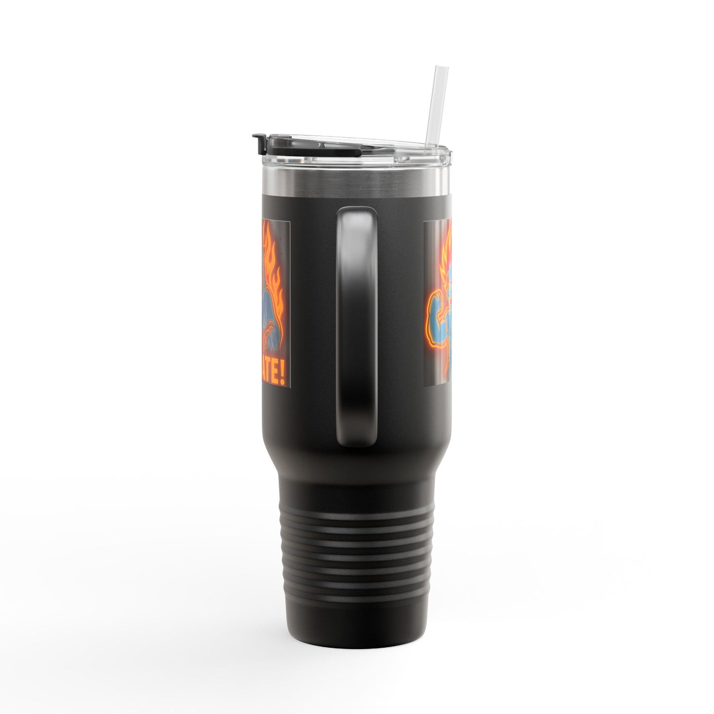 Insulated Travel Mug, Grim Reaper, Stainless Steel, Jumbo, Tumbler 40oz, with Lid and Straw, Polar Camel,