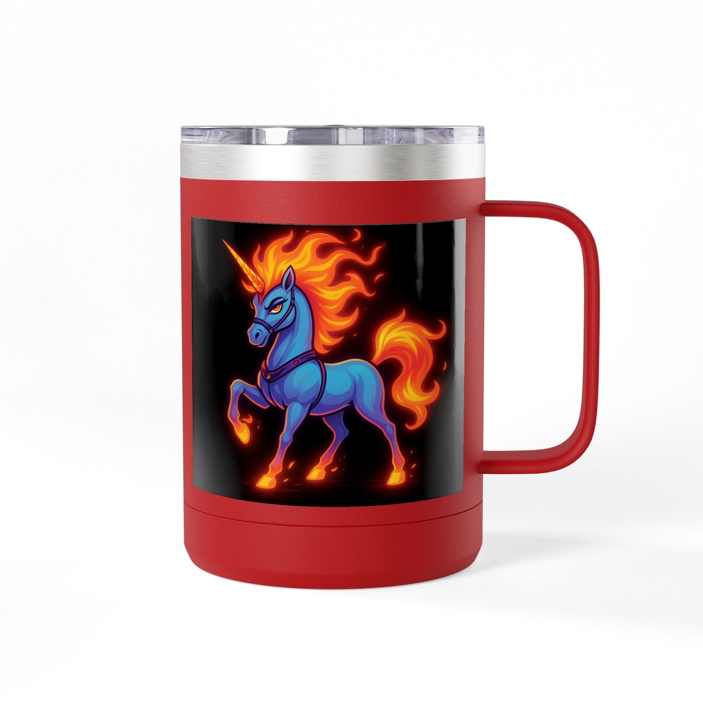 Fiya Unicorn Coffee Mug Tumbler 15oz, stainless steel, Double-wall insulated, Polar Camel