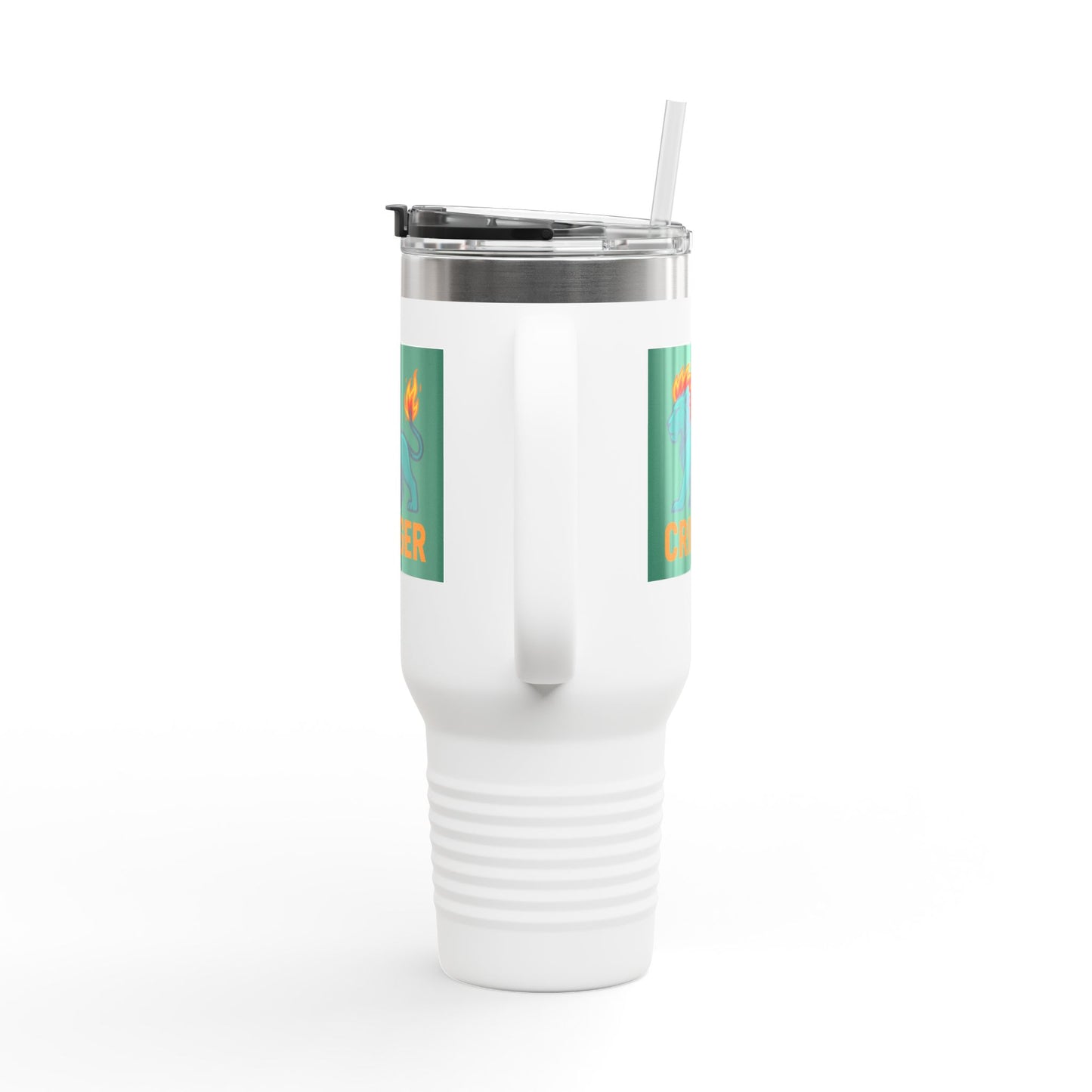 Taza de viaje térmica Fiya Trolls Cringer con diseño de la Parca, 112 ml, acero inoxidable, color camello polar