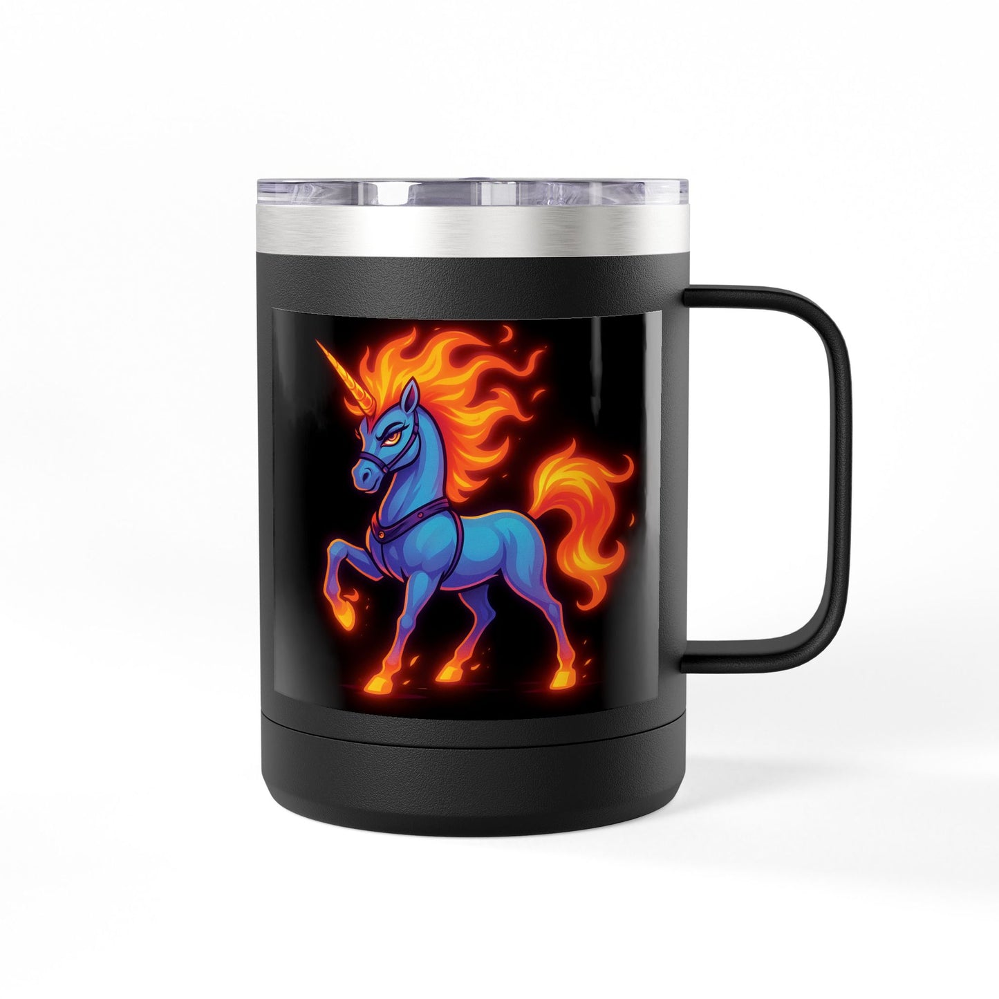 Fiya Unicorn Coffee Mug Tumbler 15oz, stainless steel, Double-wall insulated, Polar Camel