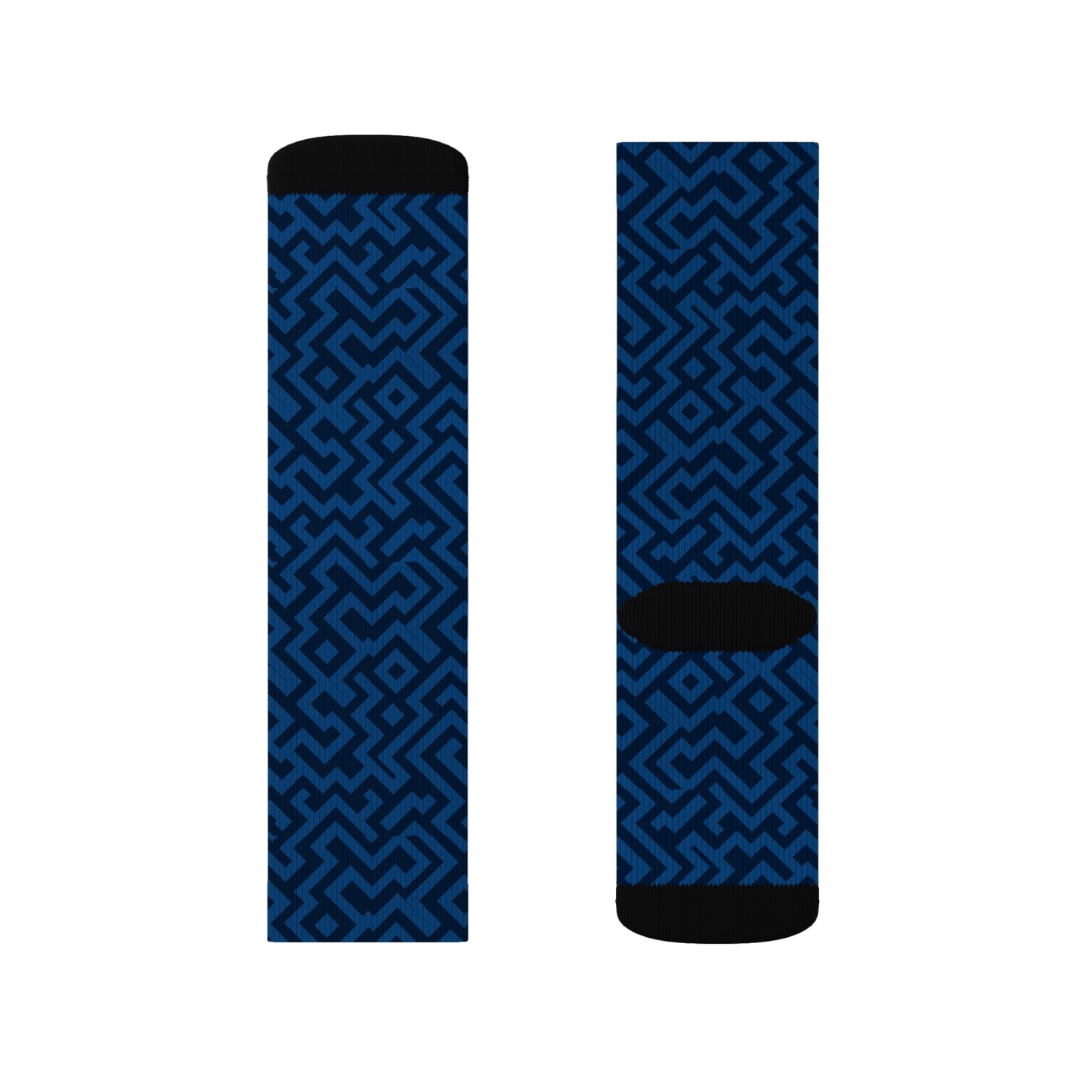 Calcetines Signal:Lock – Calcetines deportivos geométricos azules | Calcetines estampados | Calcetines deportivos elegantes, regalo de moda para él, ropa de moda para ella, calcetines cómodos para cualquier ocasión