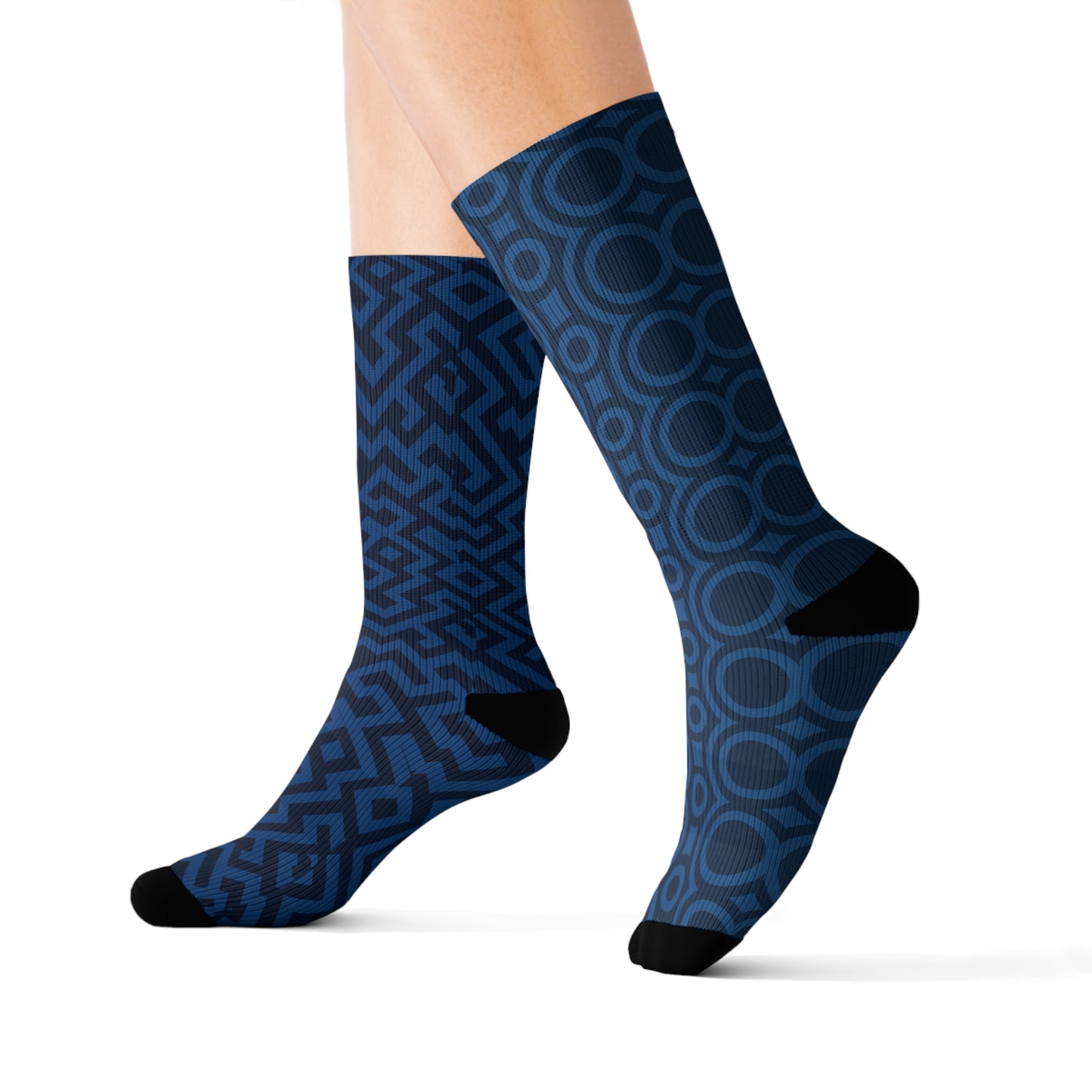 Calcetines Signal:Lock – Calcetines deportivos geométricos azules | Calcetines estampados | Calcetines deportivos elegantes, regalo de moda para él, ropa de moda para ella, calcetines cómodos para cualquier ocasión
