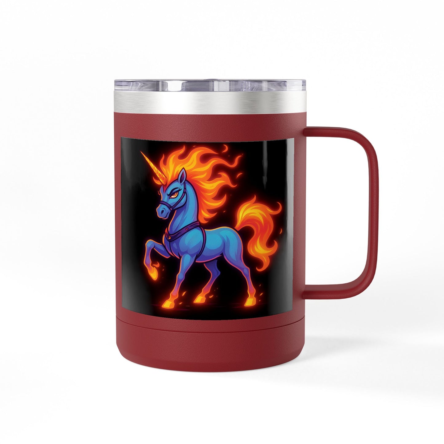 Fiya Unicorn Coffee Mug Tumbler 15oz, stainless steel, Double-wall insulated, Polar Camel