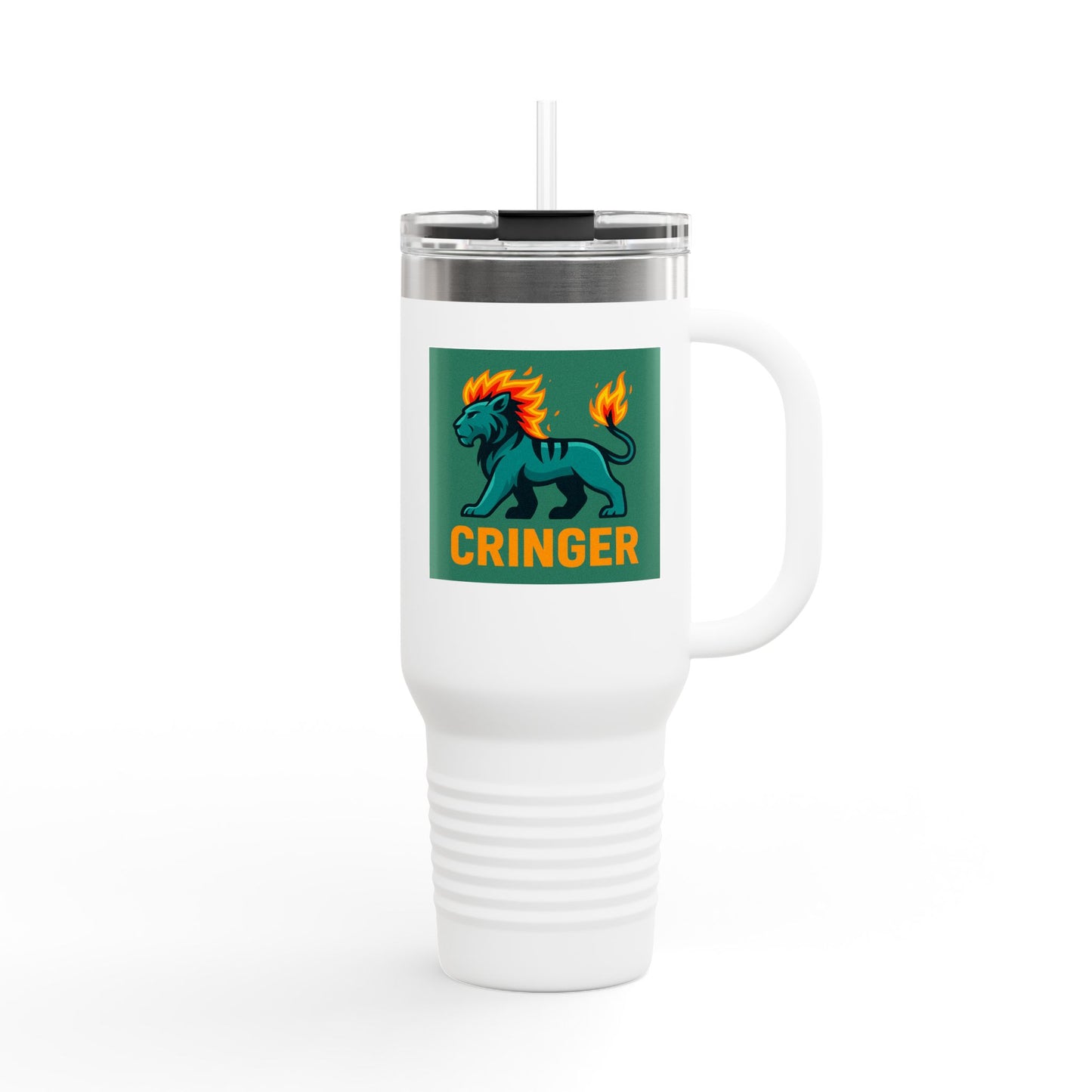 Taza de viaje térmica Fiya Trolls Cringer con diseño de la Parca, 112 ml, acero inoxidable, color camello polar