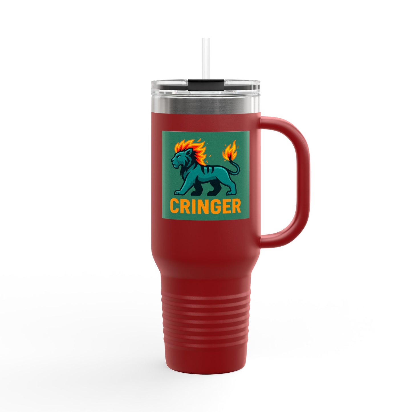 Taza de viaje térmica Fiya Trolls Cringer con diseño de la Parca, 112 ml, acero inoxidable, color camello polar