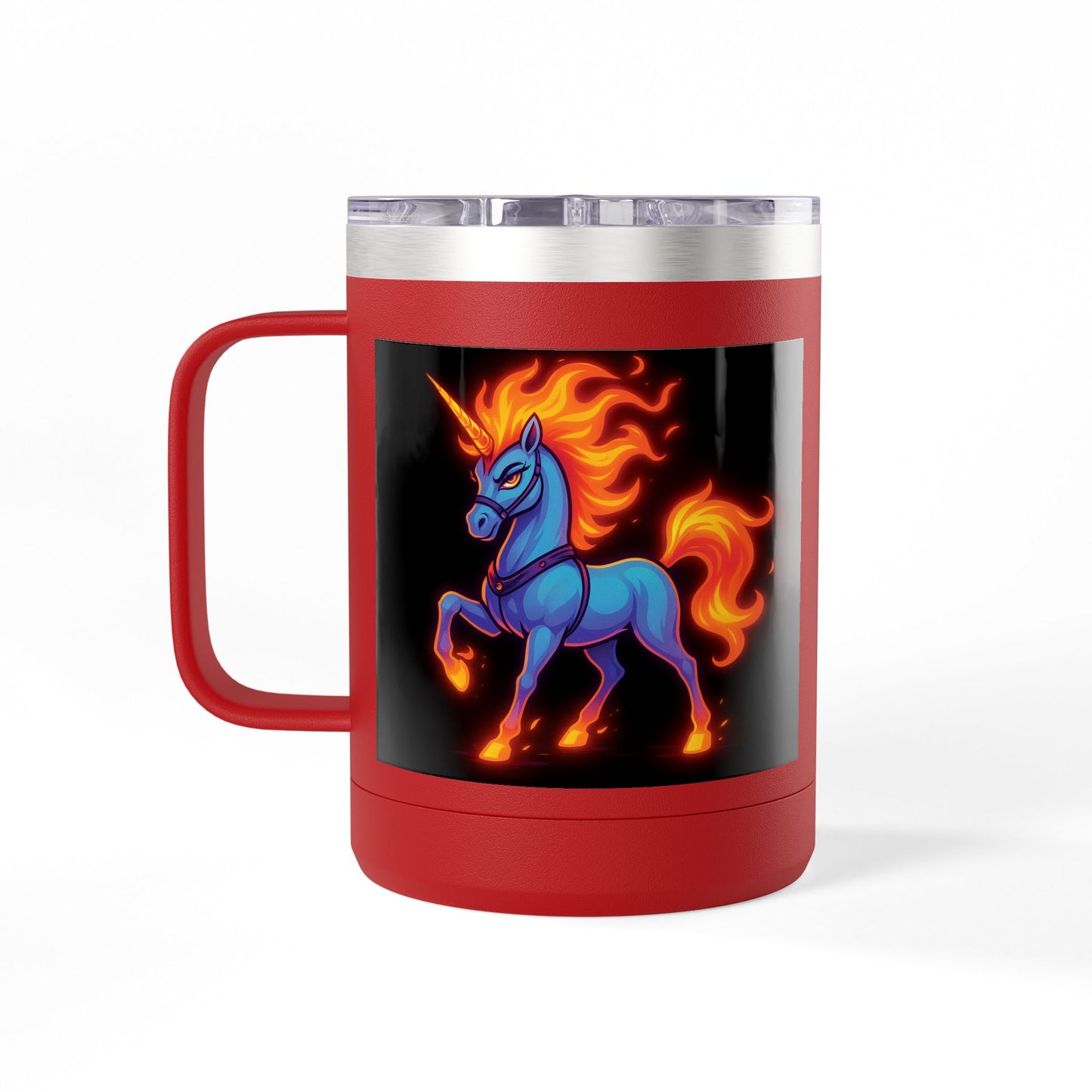 Fiya Unicorn Coffee Mug Tumbler 15oz, stainless steel, Double-wall insulated, Polar Camel