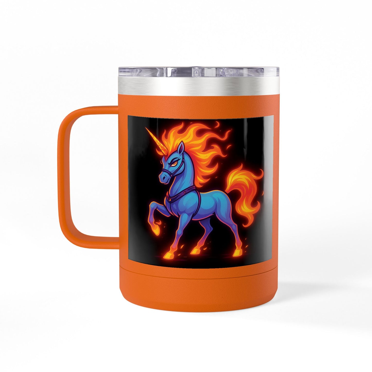 Fiya Unicorn Coffee Mug Tumbler 15oz, stainless steel, Double-wall insulated, Polar Camel