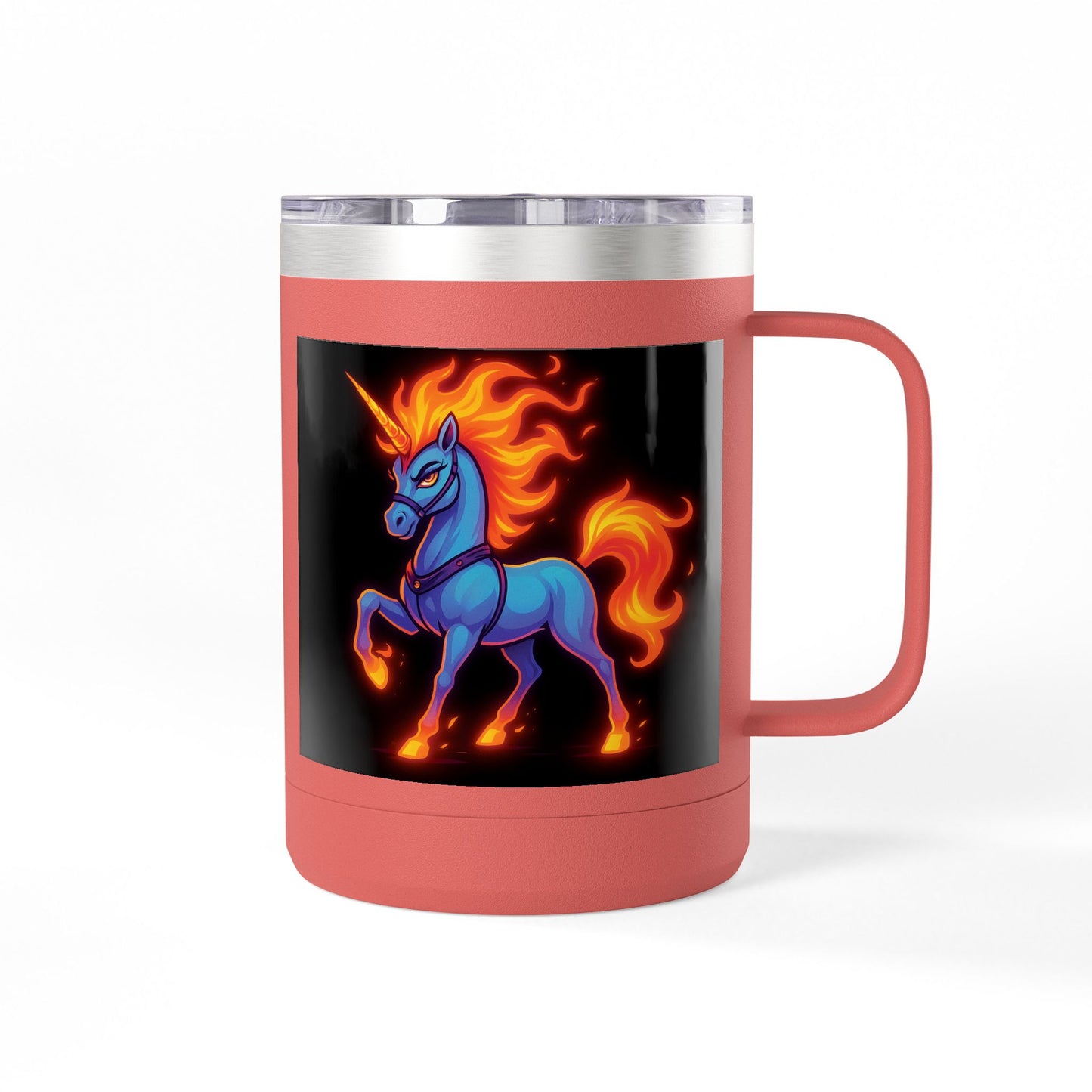 Fiya Unicorn Coffee Mug Tumbler 15oz, stainless steel, Double-wall insulated, Polar Camel