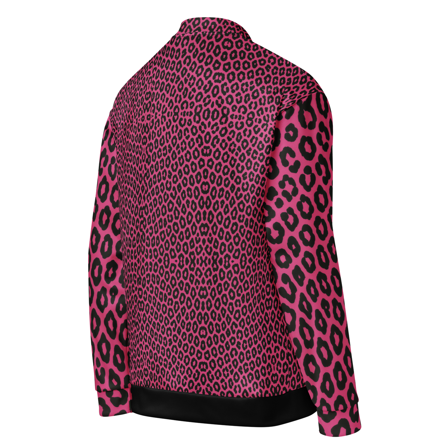Pink Leopard Print Unisex Bomber Jacket