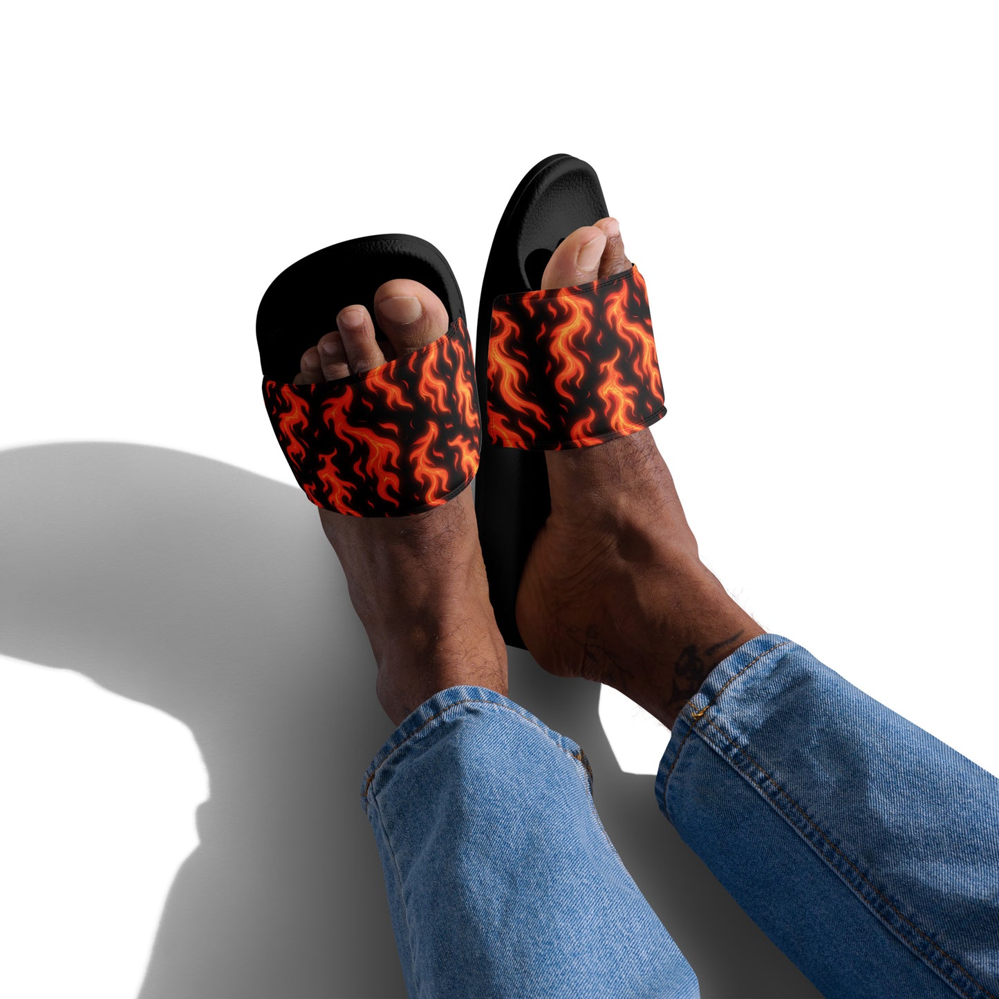 Hot Men’s slides stylish fire design open-toed shoes