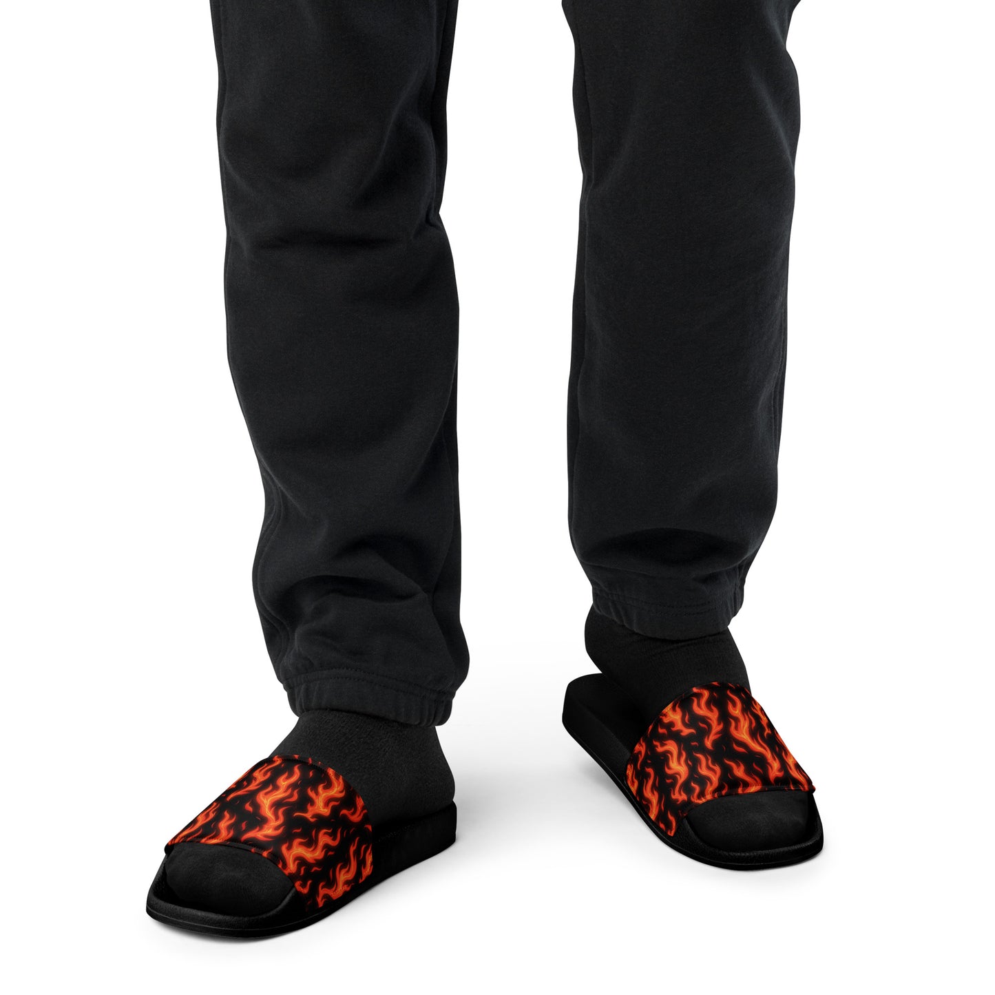 Hot Men’s slides stylish fire design open-toed shoes