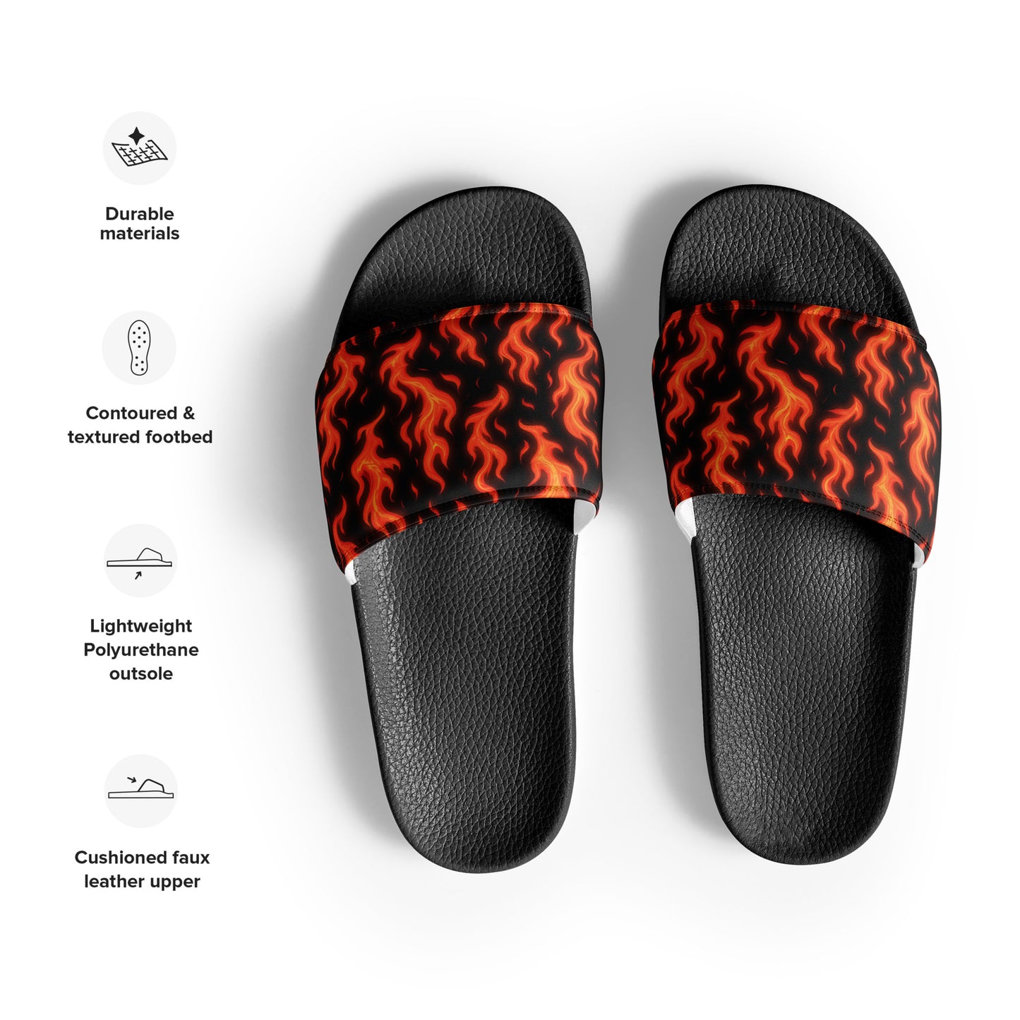 Hot Men’s slides stylish fire design open-toed shoes