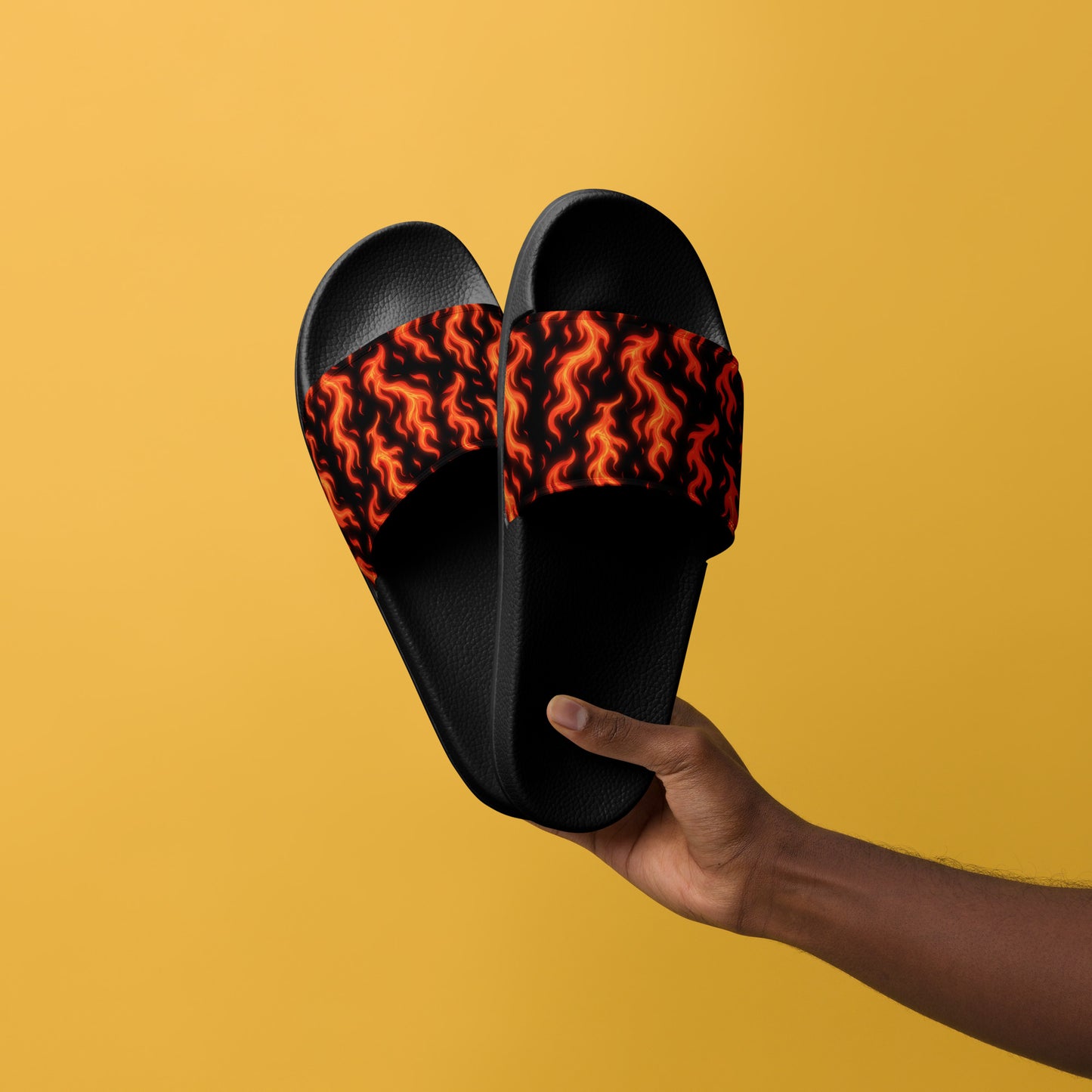 Hot Men’s slides stylish fire design open-toed shoes