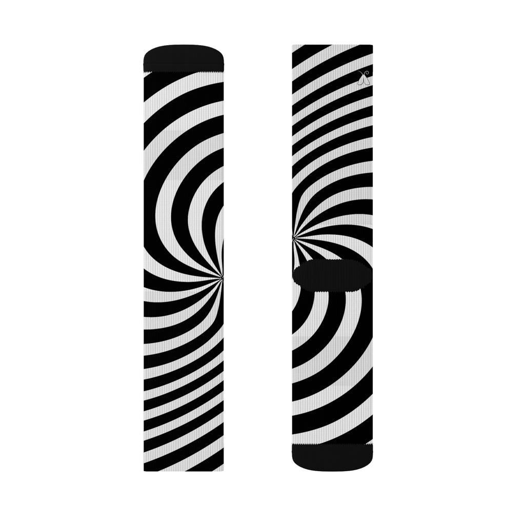 Signal: Directive Socks – Op Art Sublimation Socks, Psychedelic Funky Sockwear, Optical Illusion Stockings, Retro Print Sox, Geometric Pattern Novelty Footwear