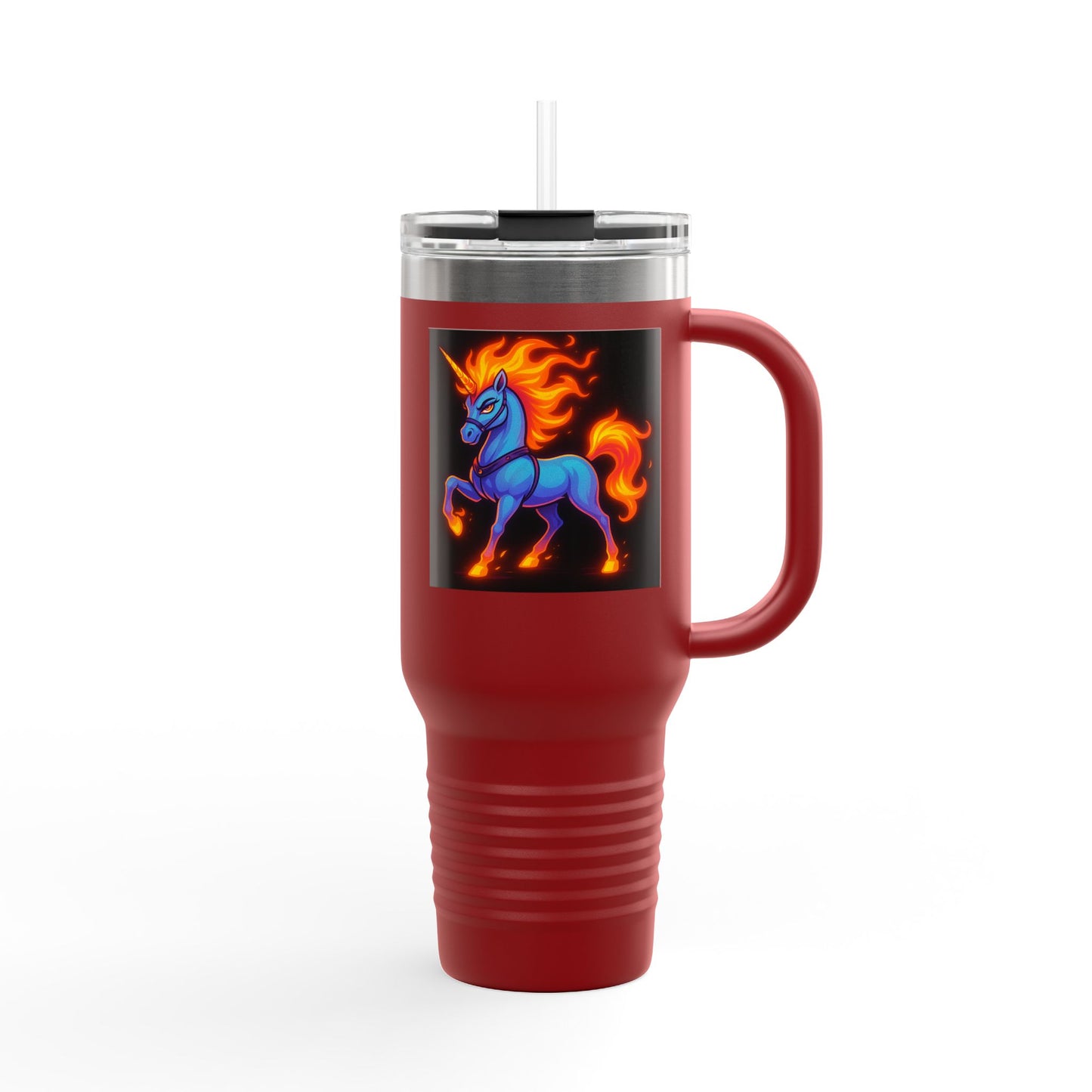 Travel Mug - Flaming Unicorn Design