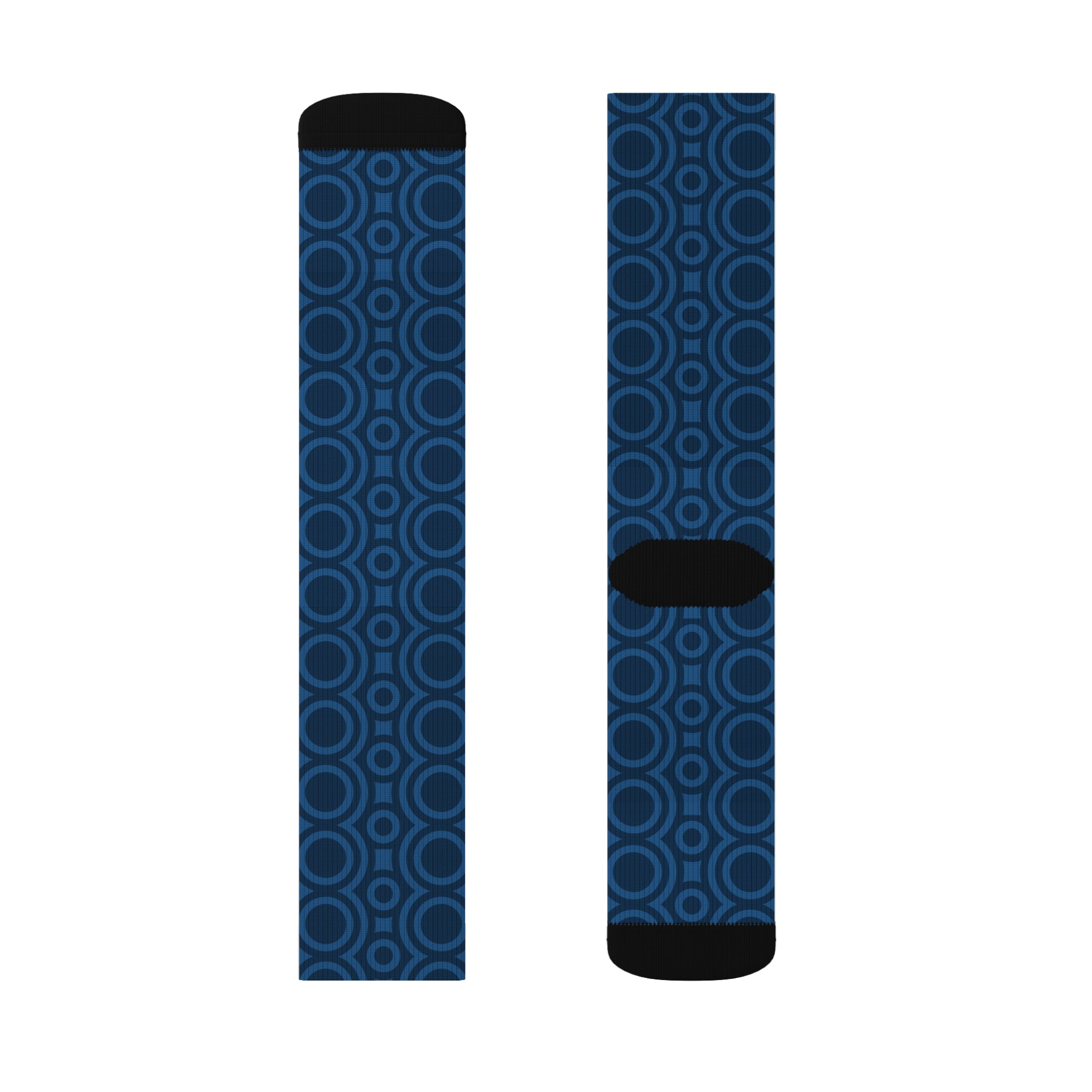 Signal:Lock Socks – Geometric Blue Crew Socks | Pattern Socks | Stylish Athletic Crew Socks, Trendy Gift for Him, Fashion Wear for Her, Cozy Socks for All Occasions