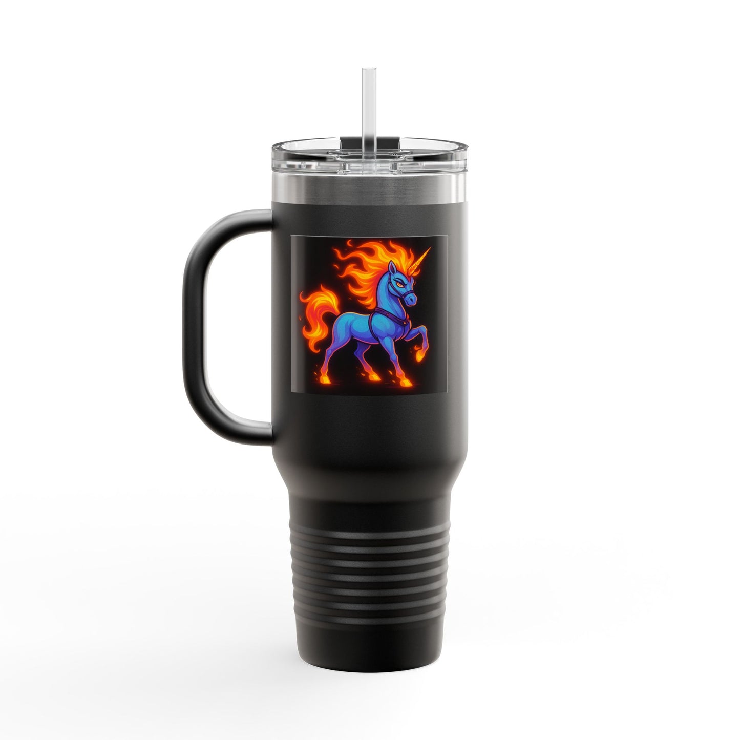Travel Mug - Flaming Unicorn Design
