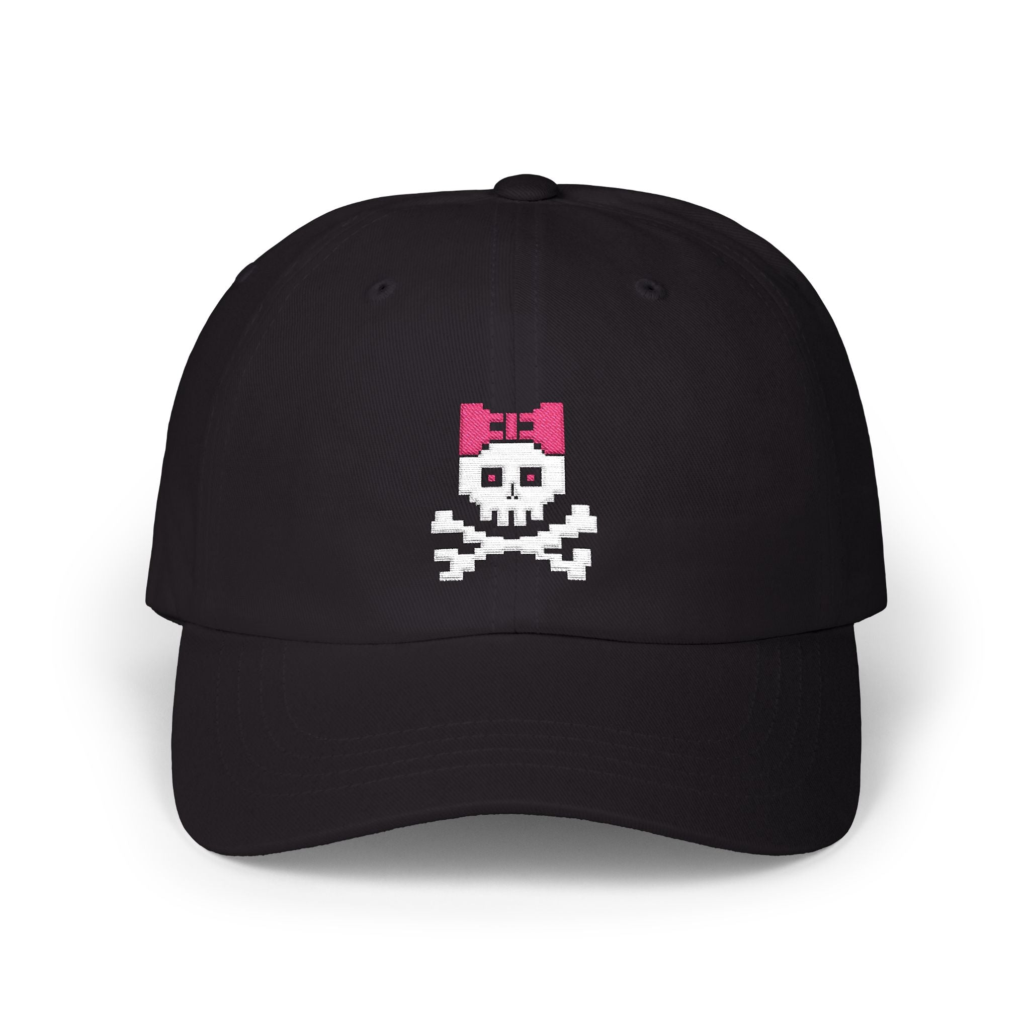 Skull & Bow Dad Cap — Cute Pirate Skull Embroidered Baseball Hat