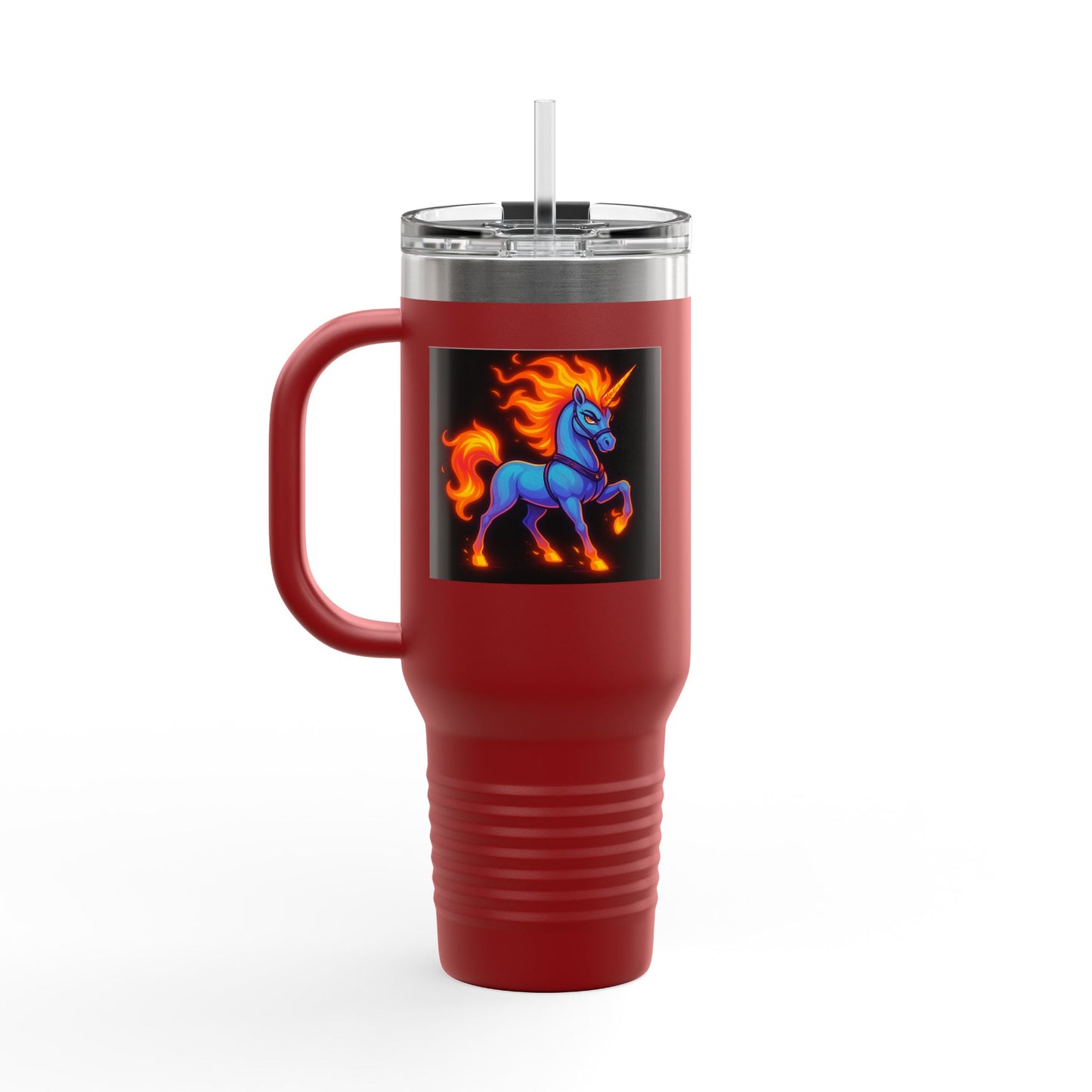 Travel Mug - Flaming Unicorn Design