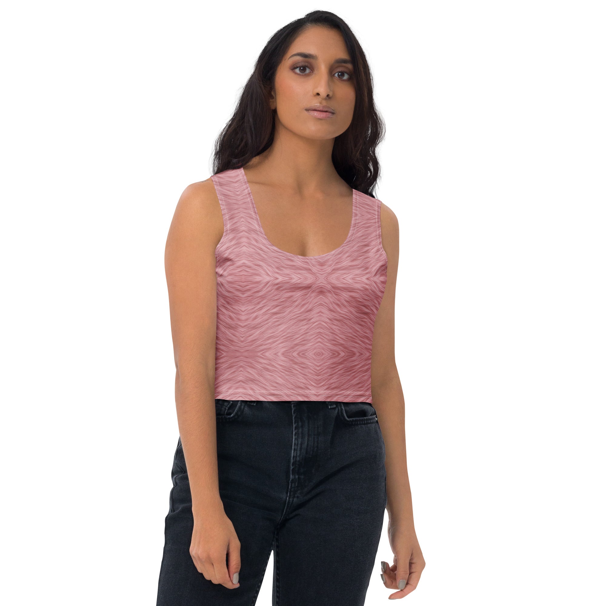 Pink Fur Print Crop Top
