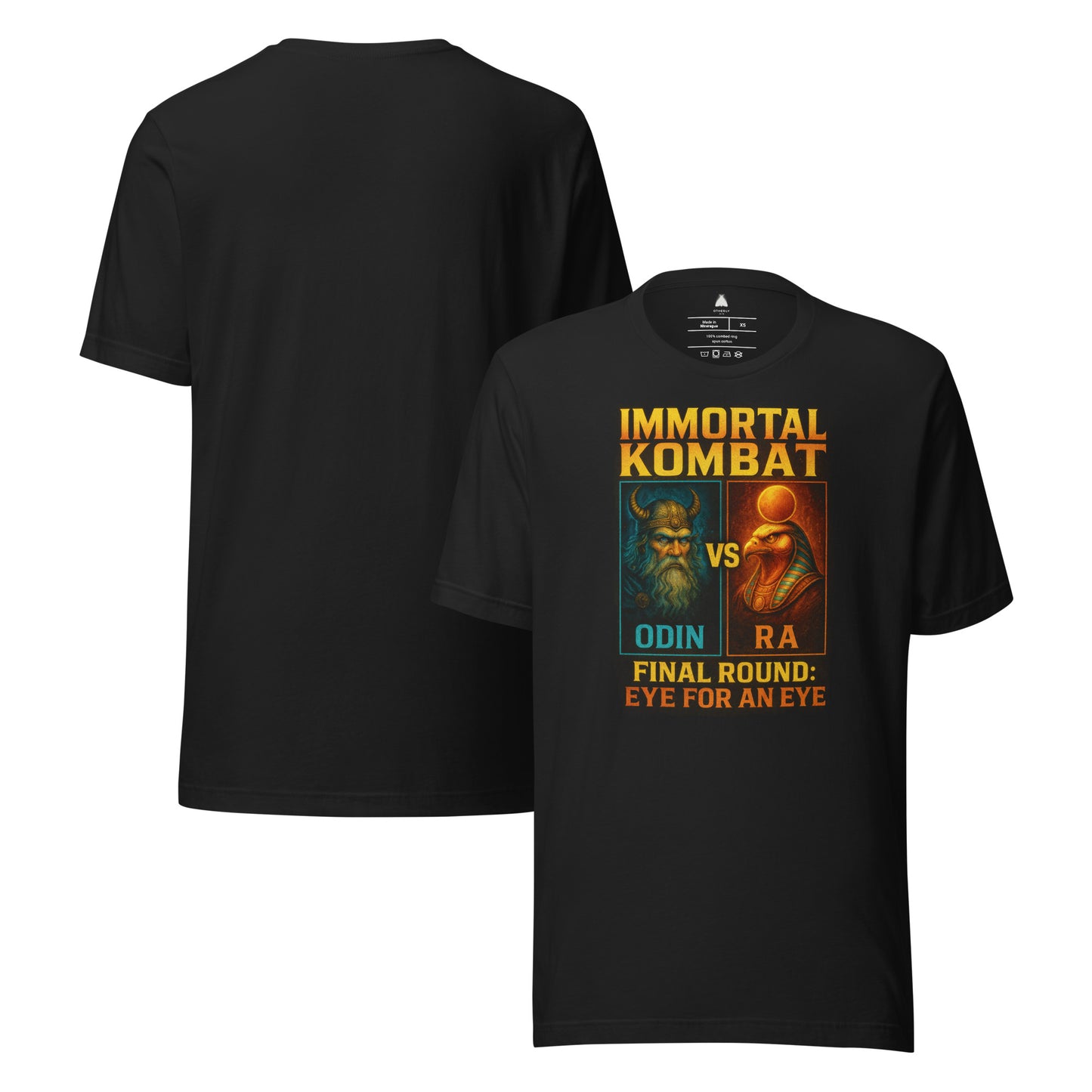 IMMORTAL KOMBAT redux – Odin vs. Ra Graphic Tee (Bella+Canvas 3001) Premium, Mens, Unisex T-Shirt